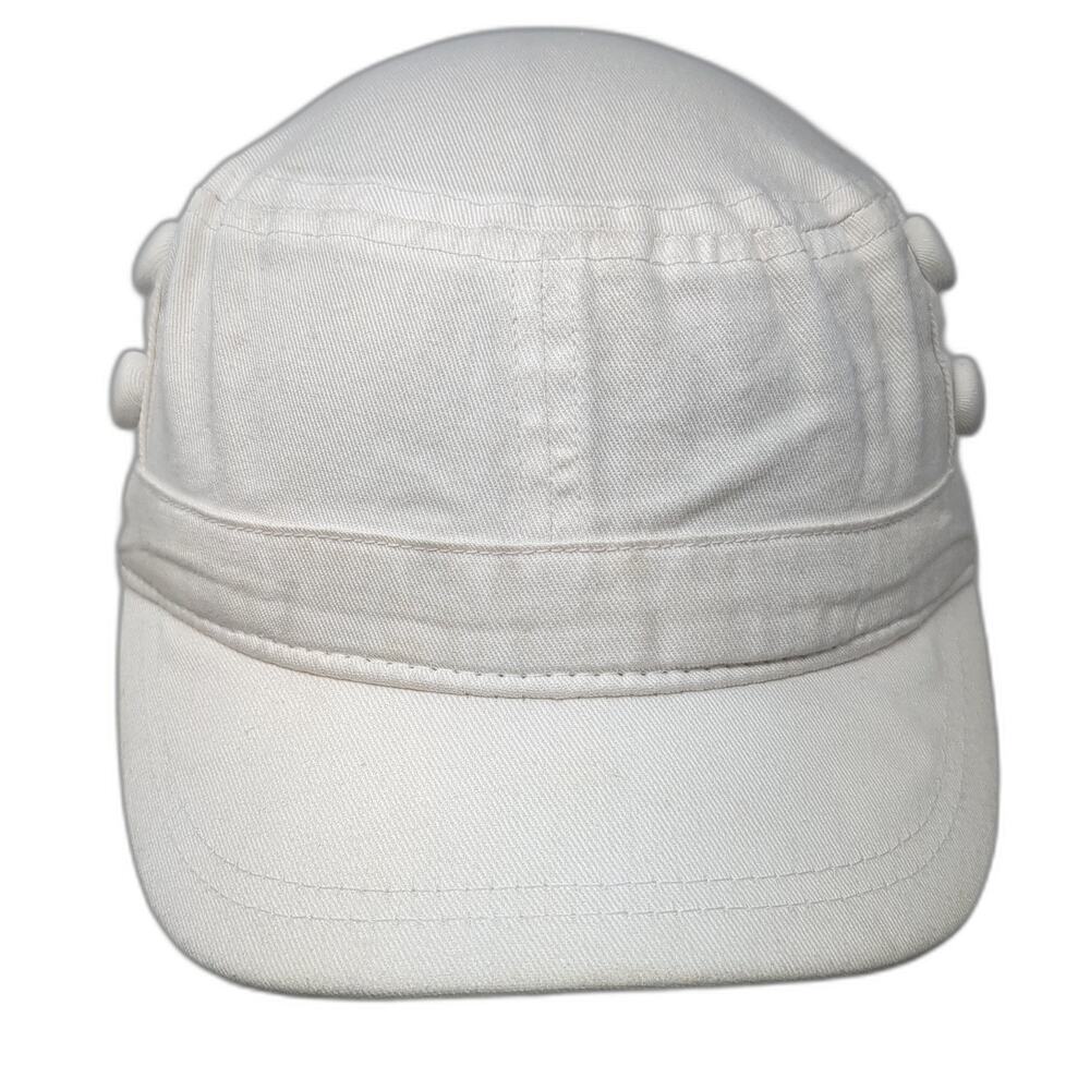 Unbranded Fitted Army Cap White One Size Solid Outdoor Buttons Casual